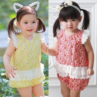 【baby童衣】花朵蕾絲小飛袖連身衣 60252(共2色)