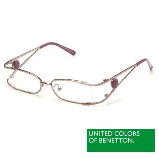 【BENETTON 班尼頓】專業兒童眼鏡 金屬線型圓扣LOGO設計系列(紅黃/紫/藍 BB025-02/03/04)
