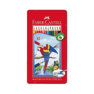 【Faber-Castell】輝柏 水性色鉛筆 附水彩筆 鐵盒 12色 /盒 115913