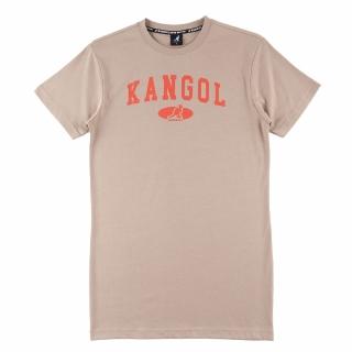 【KANGOL】洋裝 卡其 橘LOGO 長版 連身裙 短袖 女(6322158232)