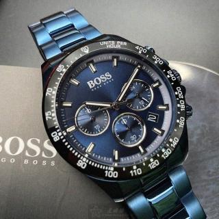 【BOSS】BOSS手錶型號HB1513758(寶藍色錶面寶藍錶殼寶藍精鋼錶帶款)