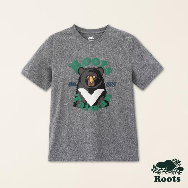 【Roots】Roots男裝-Taiwan Day系列 動物圖案修身短袖T恤(灰色)