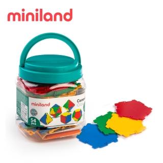【西班牙Miniland】創意啟蒙智慧片54件提桶組(邏輯思考/創意思考/西班牙原裝進口)