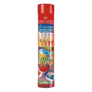 【Faber-Castell】輝柏 精緻棒棒筒 水性色鉛筆 12色 /筒 115912(附水彩筆、水杯)