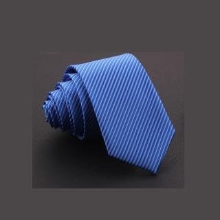 【拉福】斜紋7cm中寬版領帶拉鍊領帶(藍色)