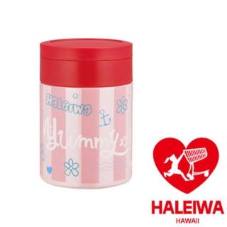 【日本HALEIWA】小花附匙不銹鋼食物保溫杯罐420ml-粉色-中(HGBFS-420YP)