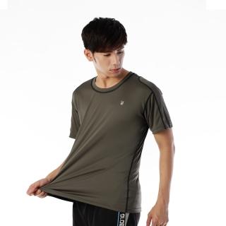 【遊遍天下】MIT男款抗UV防曬涼感吸濕排汗彈力圓領衫S151咖啡(M-3L)