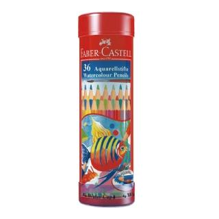 【Faber-Castell】輝柏 精緻棒棒筒 水性色鉛筆 36色 /筒115936(附水彩筆、水杯)