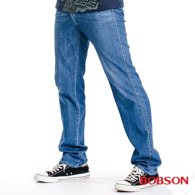 【BOBSON】男款中高腰彈性直筒褲(1764-58)