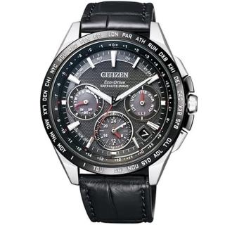 【CITIZEN 星辰】廣告款 鈦 光動能GPS衛星皮帶腕錶錶-43mm 畢業 禮物(CC9015-03E)