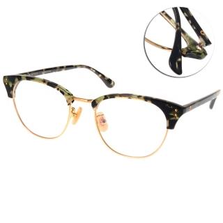 【NINE ACCORD】時尚潮流眉框款 光學眼鏡(綠琥珀-金#LENTOP AKI C5)