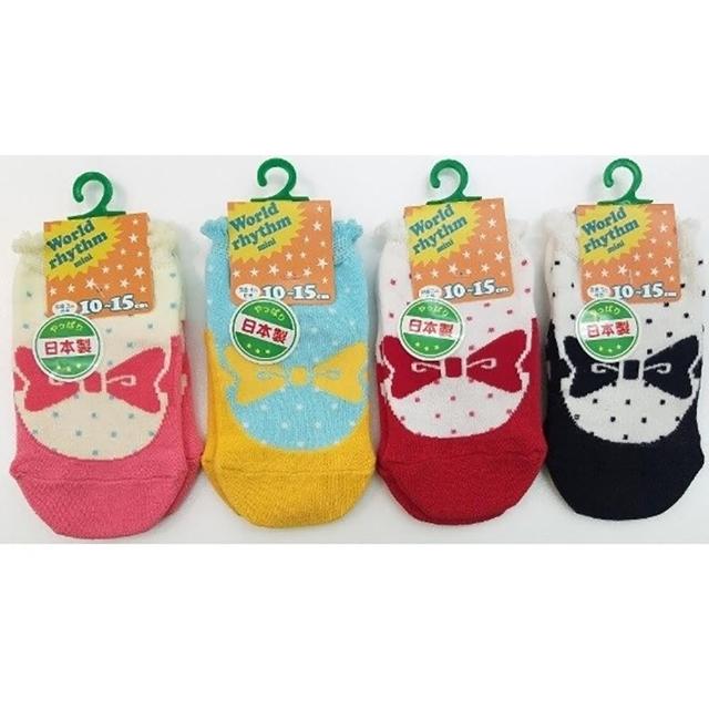 【COMBO!】（買4送2）日本製可愛蝴蝶結造型舒適高含棉底部防滑兒童棉襪10-15 cm*6雙入(嬰兒襪/女童)