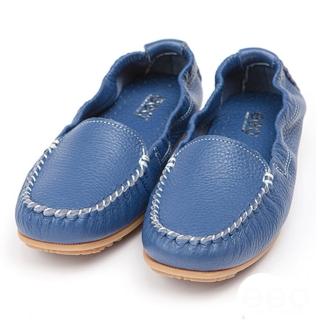 【ee9】MIT純手工馬克縫超柔軟樂福豆豆鞋-藍色-82502 70(樂福豆豆鞋)