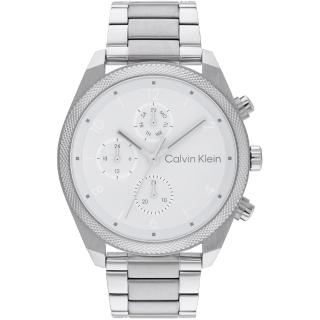 【Calvin Klein 凱文克萊】CK 都會時尚日曆手錶-42mm/銀(CK25200356)