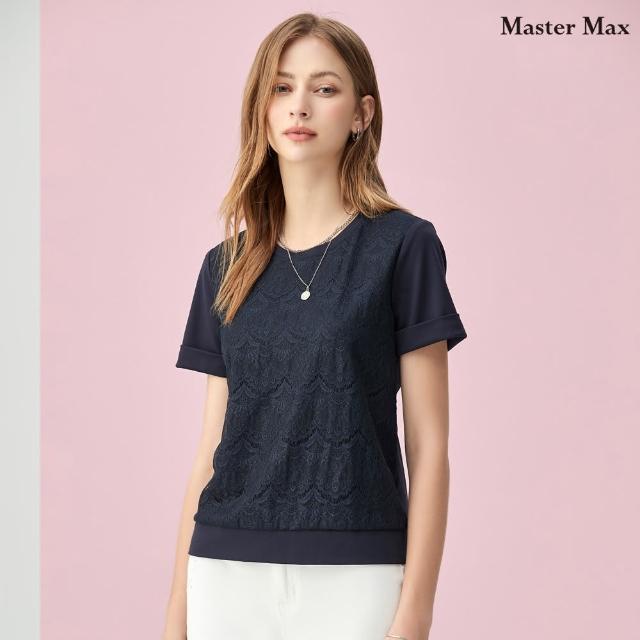 【Master Max】舒適拼接蕾絲造型短袖棉質上衣(8317060)