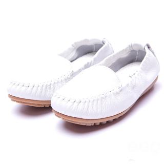 【ee9】MIT純手工馬克縫超柔軟樂福豆豆鞋-白色-82502 20(樂福豆豆鞋)