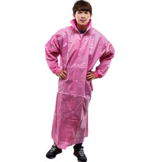 【JUMP】新二代前開素色雨衣+通用鞋套黑色-粉紅色