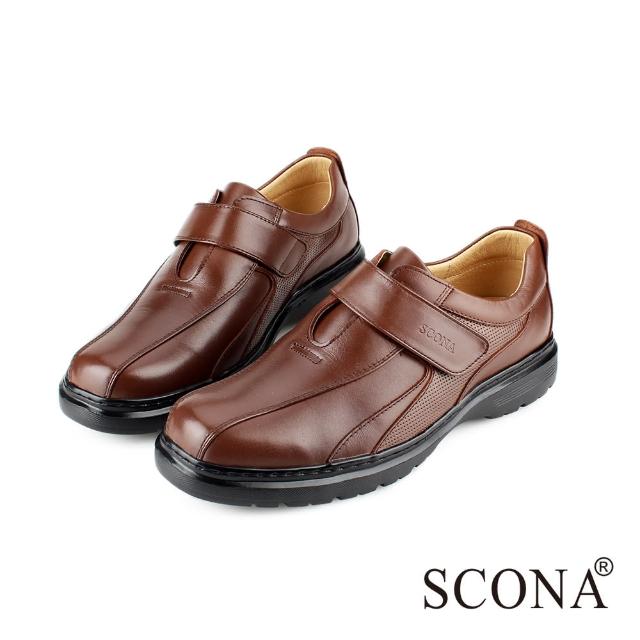 【SCONA 蘇格南】都會輕量側帶紳士鞋(咖啡色0845-2)