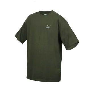 【PUMA】BETTER CLASSICS 男流行系列寬版短袖T恤-歐規 休閒 上衣 深綠淺綠(62131531)