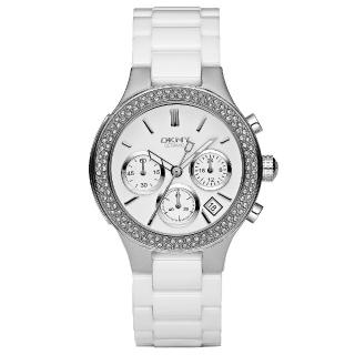 【DKNY】極羨之美晶鑽時尚陶瓷腕錶(NY4985)
