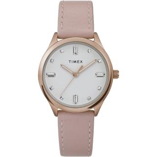 【TIMEX】天美時 復刻系列 32毫米透明水晶仕女手錶 裸粉TXTW2V76600