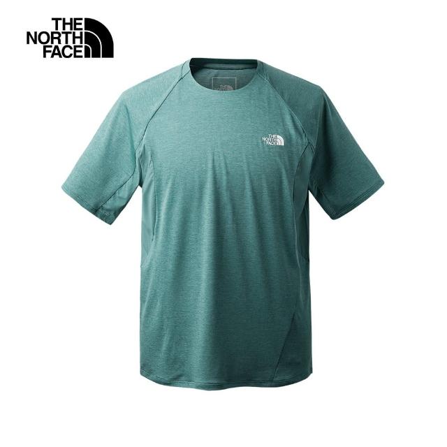 【The North Face 官方旗艦】北面男款綠色吸濕排汗透氣短袖T恤｜7WD3JIY