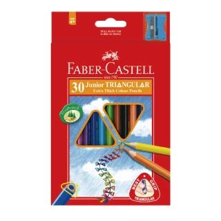 【Faber-Castell】輝柏 大三角油性色鉛筆 30色 /紙盒 16-116538-30