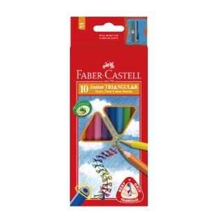 【Faber-Castell】輝柏 大三角油性色鉛筆 10色 /紙盒 16-116538-10