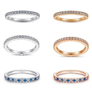 【Jpqueen】簡約鋯石牌鑽女士結婚訂婚戒指(6款可選)