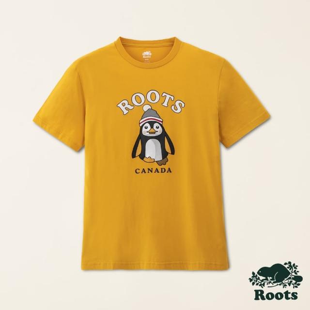 【Roots】Roots男裝-動物派對系列 布動物純棉短袖T恤(金黃色)