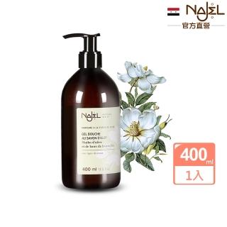 【法國NAJEL】梔子花阿勒坡古皂液保濕草本沐浴乳400ml(總代理公司貨)