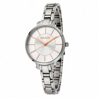 【MANGO】簡約風範纖細淑女不鏽鋼時尚腕錶-MA6671L-80(銀色/31mm)