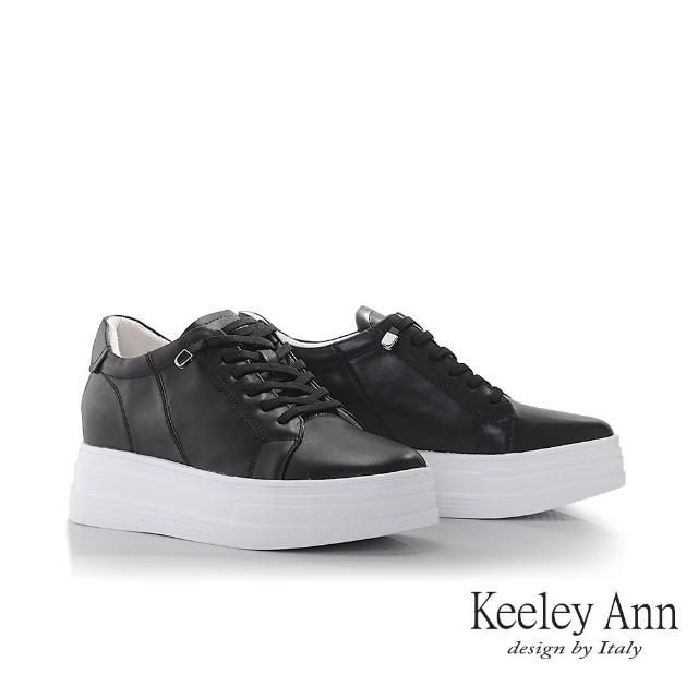 【Keeley Ann】車線內增高休閒鞋(黑色276822410-Ann系列)