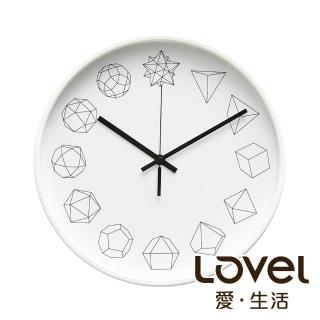 【WUZ 屋子】LOVEL 30cm 幾何金屬框靜音時鐘-白(G721W-WH)