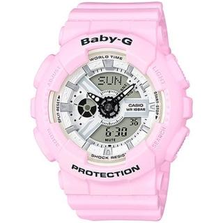 【CASIO 卡西歐】Baby-G 夏日馬卡隆 運動雙顯運動錶-43mm 母親節 禮物(BA-110BE-4A)
