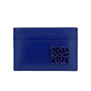 【LOEWE 羅威】Anagram 品牌logo牛皮四卡卡片夾(藍紫色)