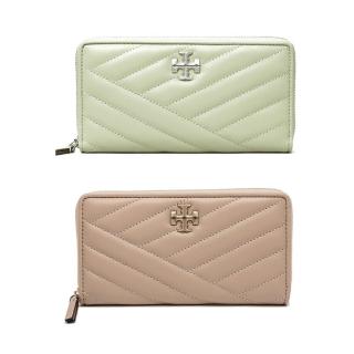 【TORY BURCH】斜紋皮革拉鍊長夾