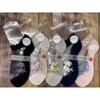 【COMBO!】日本製奈良產頂級親膚舒適真絲透膚襪*2雙入 絲綢玻璃襪 透視桑蠶絲襪 刺繡透明襪(黑色/摩卡棕)
