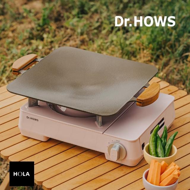 【HOLA】韓國Dr.Hows柚木握把陶瓷不沾煎烤盤-碳黑