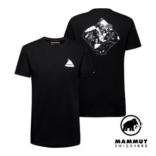 【Mammut 長毛象】Massone T-Shirt Men Crag 有機棉機能短袖T恤 黑色 男款 #1017-05200