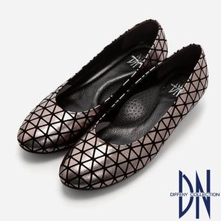 【DN】優雅迷人 MIT珠光羊皮幾何跟鞋(銀灰)