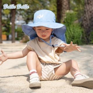 【Brille Brille】海馬系列 頸部防護 兒童防曬帽 可收放型(迷你空行者)