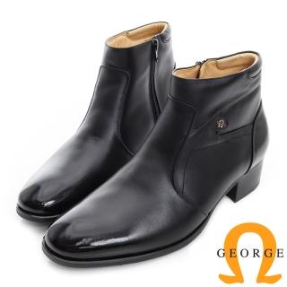 【GEORGE 喬治】經典系列-真皮短筒紳士靴-黑色536002DW-10