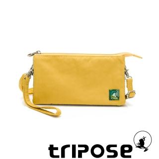 【tripose】漫遊系列岩紋簡約微旅手拿/側肩包(黃)