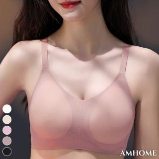 【Amhome】超薄果凍乳膠內衣薄款聚攏收副乳防下垂美背無痕文胸無鋼圈胸罩#118321(5色)