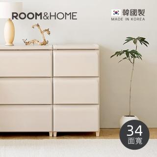 【韓國ROOM&HOME】韓國製34面寬三層抽屜收納櫃-木質天板-DIY-多色可選(抽屜櫃/收納櫃/儲物櫃)