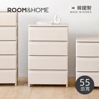 【韓國ROOM&HOME】韓國製55面寬四層抽屜收納櫃-木質天板-DIY-多色可選(抽屜櫃/收納櫃/儲物櫃)