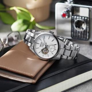 【SEIKO 精工】Presage 新銳系列 三日鍊 麻葉紋 開芯機械腕錶 禮物推薦 畢業禮物(SPB415J1/6R5J-00A0S)