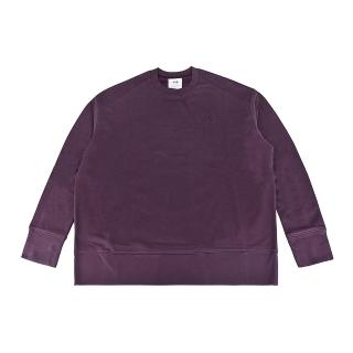 【Y-3 山本耀司】Y-3同色印花LOGO純棉長袖T恤(男款/深紫色)