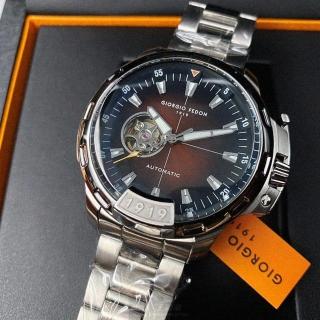【GIORGIO FEDON 1919】GiorgioFedon1919手錶型號GF00068(古銅色錶面銀錶殼銀色精鋼錶帶款)